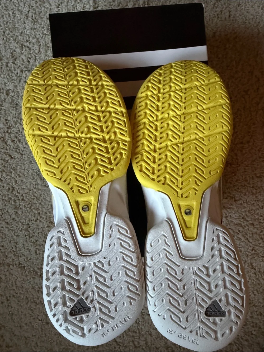 adidas White and Yellow Women’s Tennis Shoes